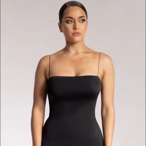 Meshki Mia Thin Strap Bodycon Mini Dress - Black